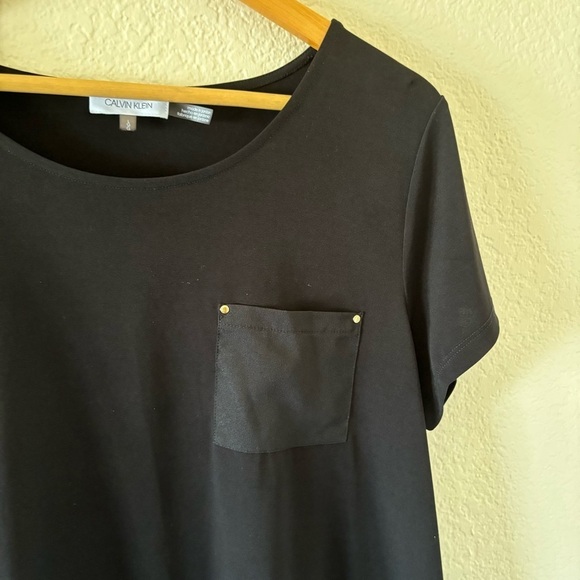 Calvin Klein pocket tunic blouse hem split size Large - Picture 4 of 9